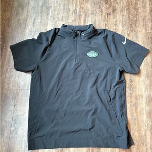 NIKE DRI-FIT NEW YORK JETS NFL ONFIELD Men BLACK STAY COOL SS RAIN JACKET